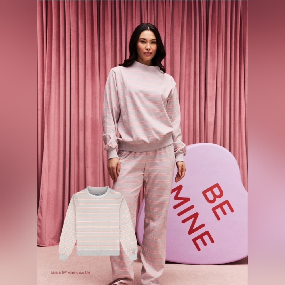 *Sold Out Everywhere* Valentines Parke Striped Pink and White Women's Sweater